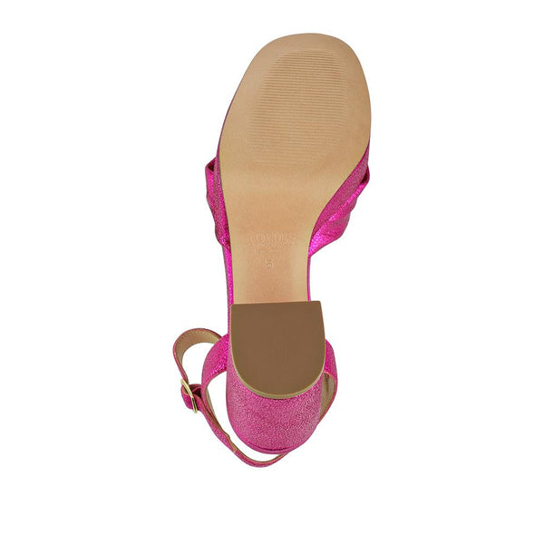 Jones Bootmaker Outlet Imani Leather High Heel Shoes - Pink Shimmer