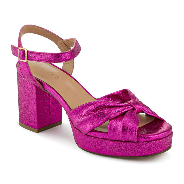 jones bootmaker Outlet Imani Leather High Heel Shoes - Pink Shimmer