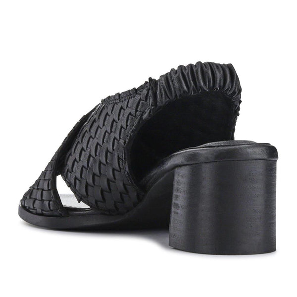 Jones Bootmaker Outlet Jaguar Leather Block-Heeled Sandals - Black