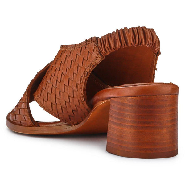 Jones Bootmaker Outlet Jaguar Leather Block-Heeled Sandals - Tan