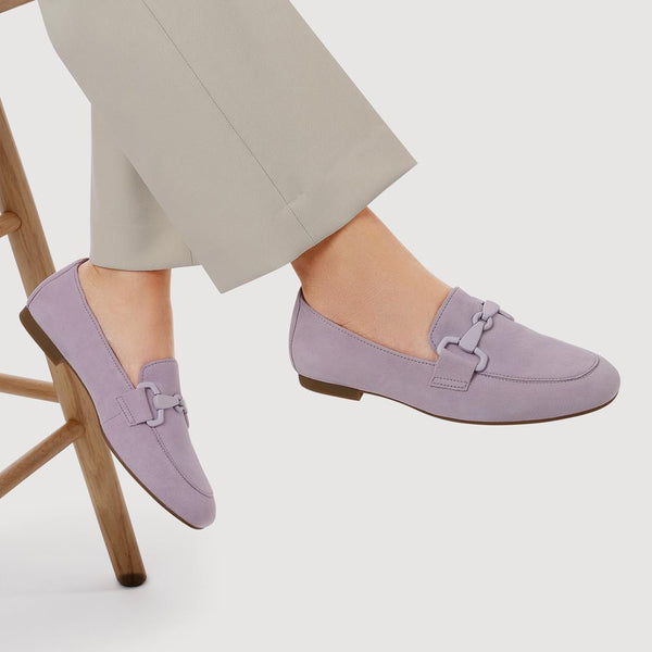 Jones Bootmaker Outlet Jangle Gabor Suede Buckle Loafers - Lilac