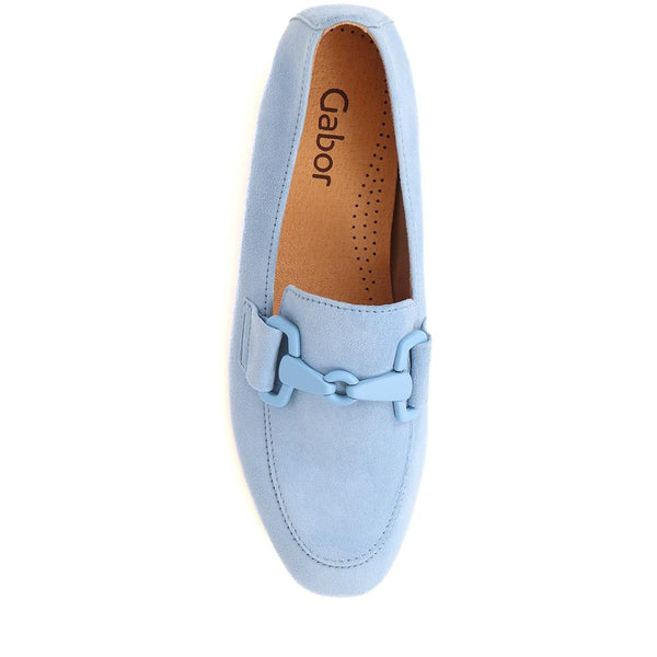 Jones Bootmaker Outlet Jangle Gabor Suede Buckle Loafers - Powder Blue