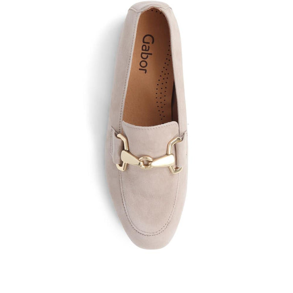 Jones Bootmaker Outlet Jangle Gabor Suede Buckle Loafers - Sand