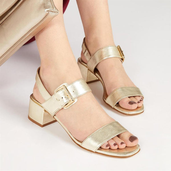 Jones Bootmaker Outlet Kassidy Single Strap Heels - Gold