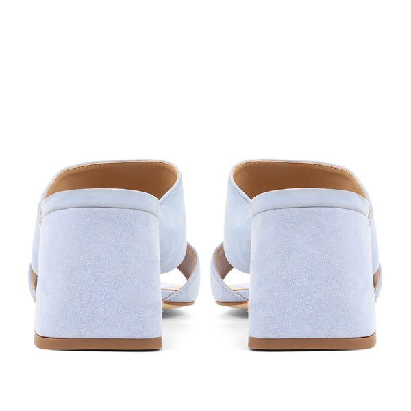 Jones Bootmaker Outlet Kennedi Leather Heeled Mule Sandals - Powder Blue