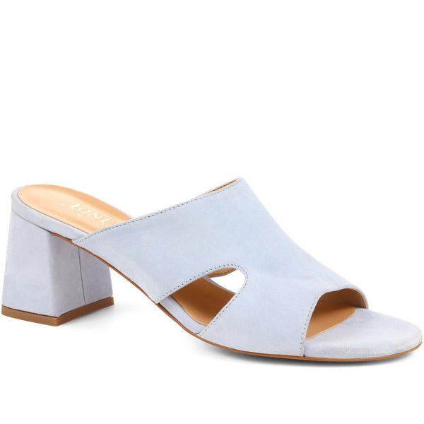 jones bootmaker Outlet Kennedi Leather Heeled Mule Sandals - Powder Blue