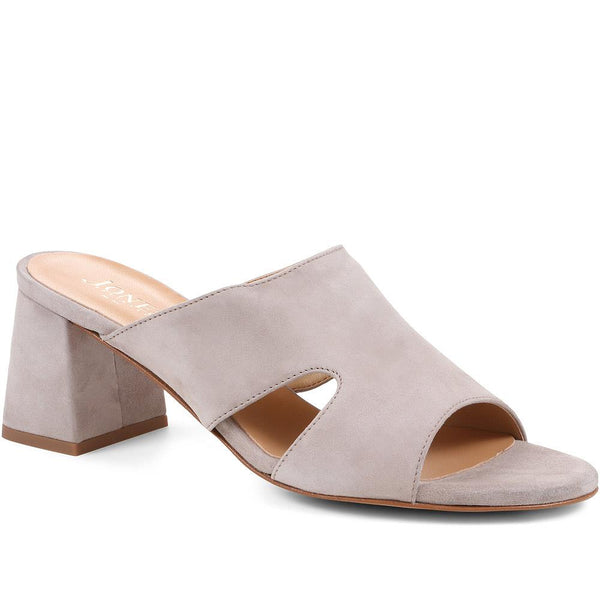 jones bootmaker Outlet Kennedi Leather Heeled Mule Sandals - Taupe