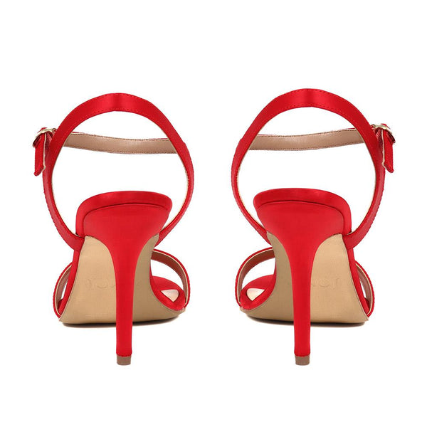 Jones Bootmaker Outlet KINSLEY Leather Stiletto Heels - Red