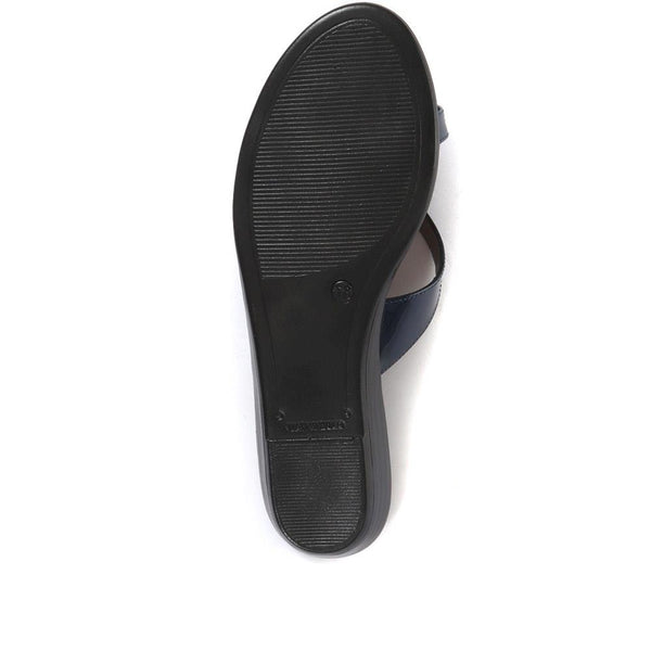 Jones Bootmaker Outlet Klevina Leather Sandals - Navy Patent