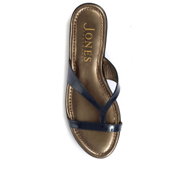 Jones Bootmaker Outlet Klevina Leather Sandals - Navy Patent