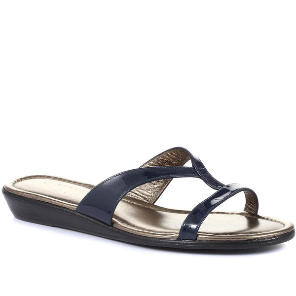 jones bootmaker Outlet Klevina Leather Sandals - Navy Patent