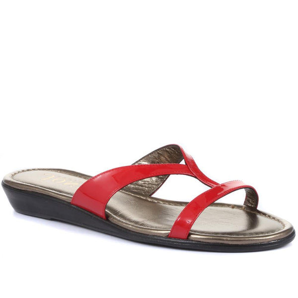 jones bootmaker Outlet Klevina Leather Sandals - Red Patent