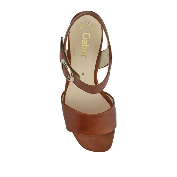 Jones Bootmaker Outlet Kruger Smart Leather Block-Heeled Sandals - Camel