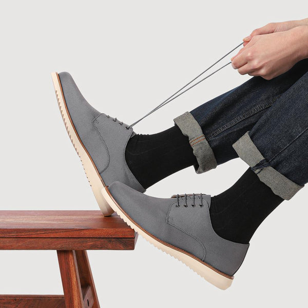 Jones Bootmaker Outlet Laird Wide-Fit Lace-Ups - Grey