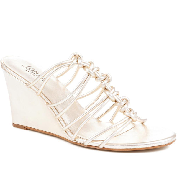 jones bootmaker Outlet Laurella Leather Gladiator Wedges - Gold