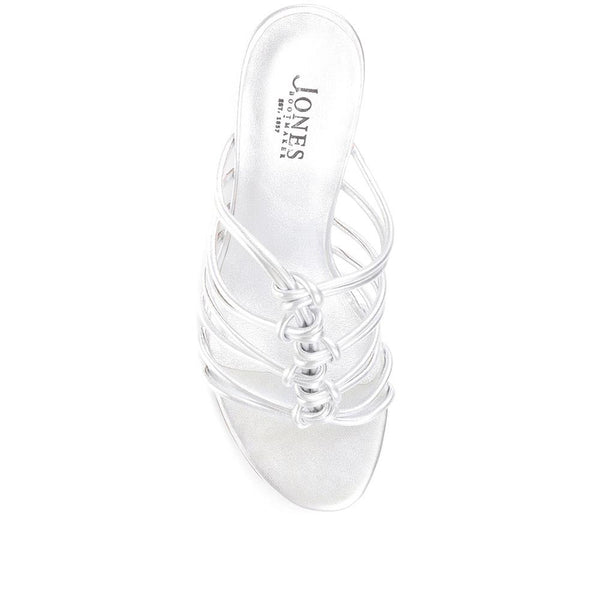 Jones Bootmaker Outlet Laurella Leather Gladiator Wedges - Silver