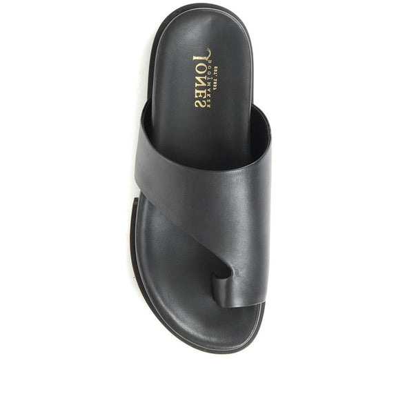 Jones Bootmaker Outlet Lea Leather Toe Post Sandals - Black