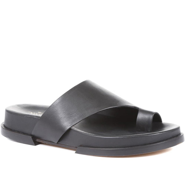 jones bootmaker Outlet Lea Leather Toe Post Sandals - Black