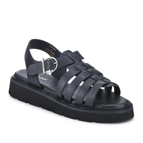 jones bootmaker Outlet Leather Buckled Sandals - Black