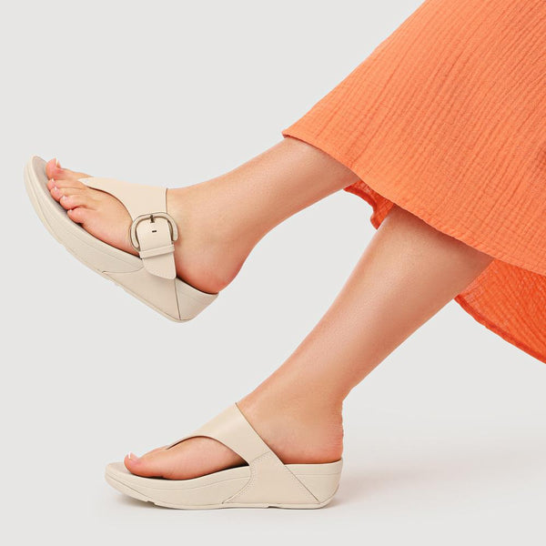 Jones Bootmaker Outlet Leather Buckled Toe-Post Sandals - Beige