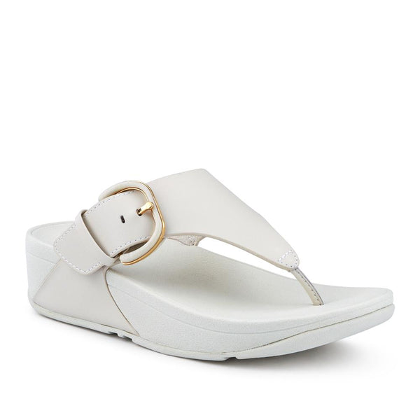 jones bootmaker Outlet Leather Buckled Toe-Post Sandals - Beige