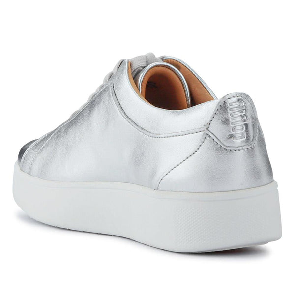 Jones Bootmaker Outlet Leather Lace-Up Trainers - Silver