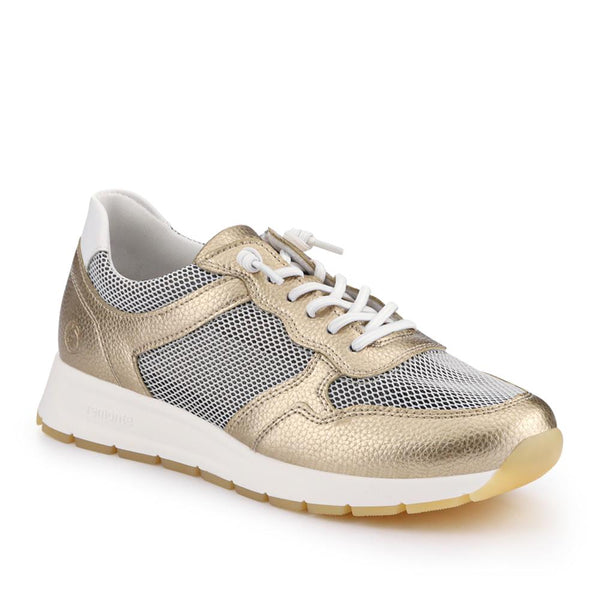 jones bootmaker Outlet Leather Wedge-Heeled Trainers - Gold