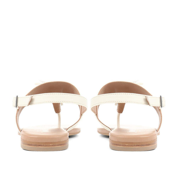 Jones Bootmaker Outlet Lizabeth Leather Thong Sandals - Cream