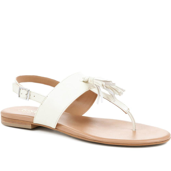 jones bootmaker Outlet Lizabeth Leather Thong Sandals - Cream
