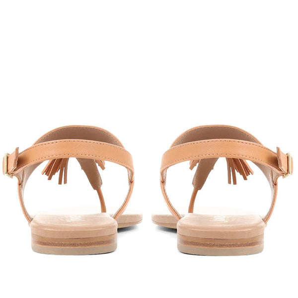 Jones Bootmaker Outlet Lizabeth Leather Thong Sandals - Tan