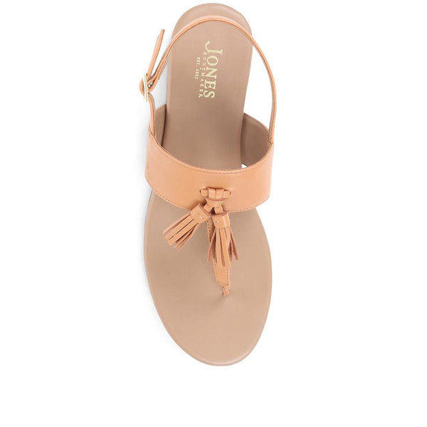 Jones Bootmaker Outlet Lizabeth Leather Thong Sandals - Tan