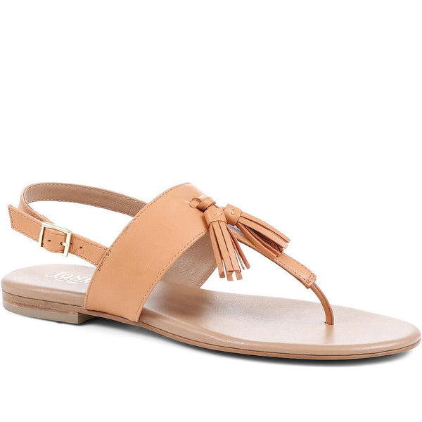 jones bootmaker Outlet Lizabeth Leather Thong Sandals - Tan