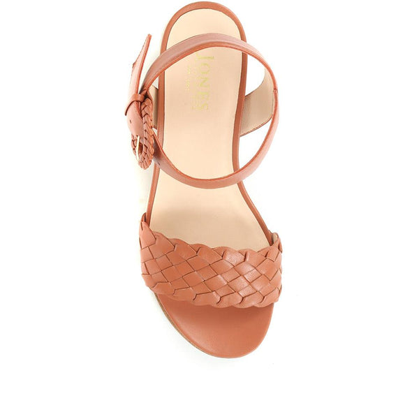 Jones Bootmaker Outlet Luana Leather Wedge Sandals - Tan Leather