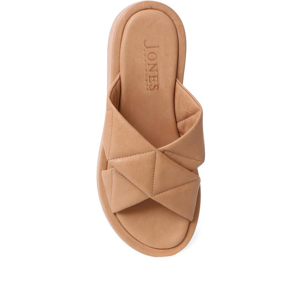 Jones Bootmaker Outlet Madeley Leather Platform Mule Sandals - Tan