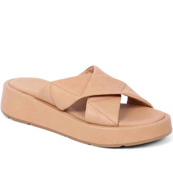 jones bootmaker Outlet Madeley Leather Platform Mule Sandals - Tan