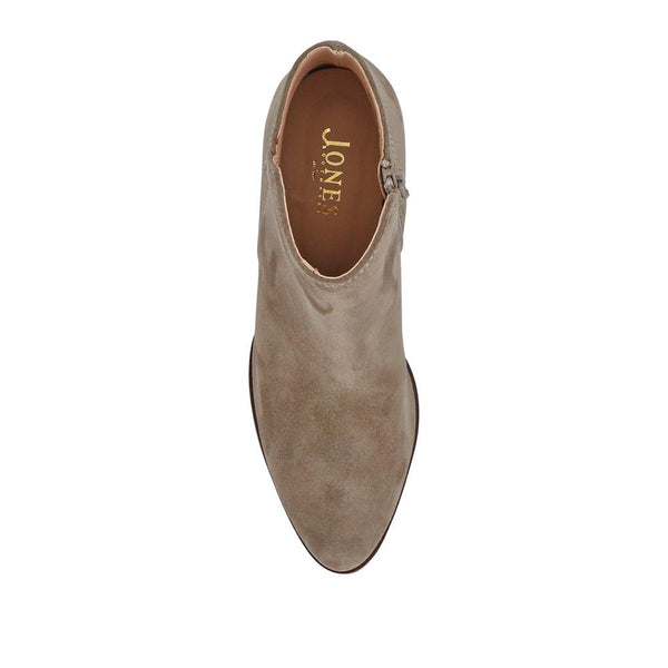 Jones Bootmaker Outlet Madri Leather Cuban-Heeled Ankle Boots - Taupe Suede