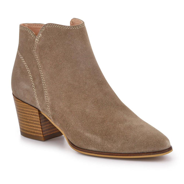 jones bootmaker Outlet Madri Leather Cuban-Heeled Ankle Boots - Taupe Suede