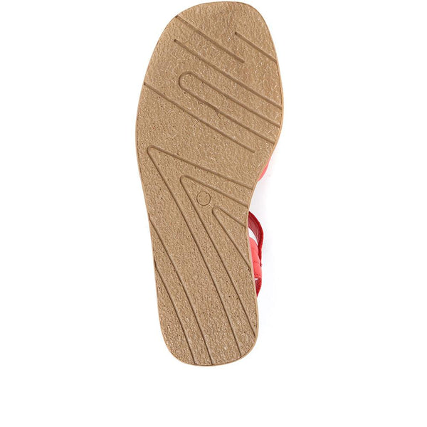 Jones Bootmaker Outlet Maera Leather Platform Sandals - Red