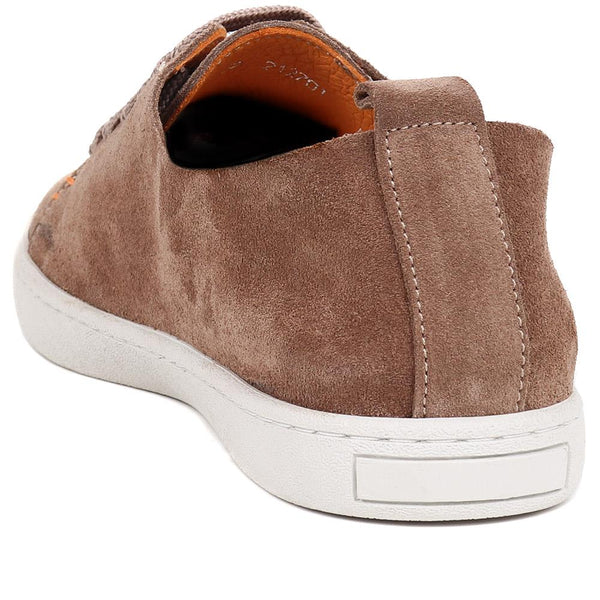 Jones Bootmaker Outlet Midwood Women's Leather Trainers - Taupe