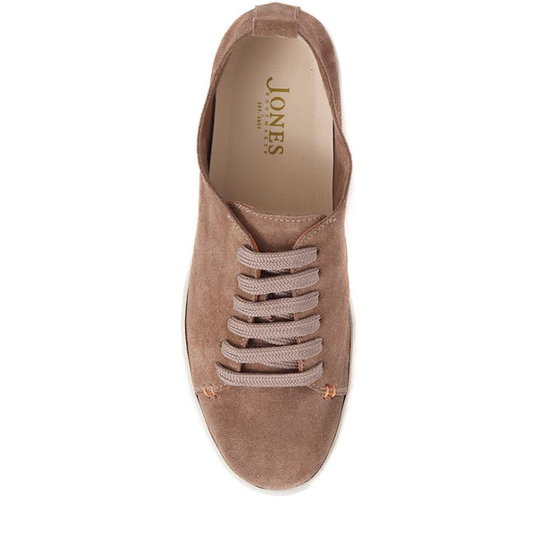Jones Bootmaker Outlet Midwood Women's Leather Trainers - Taupe