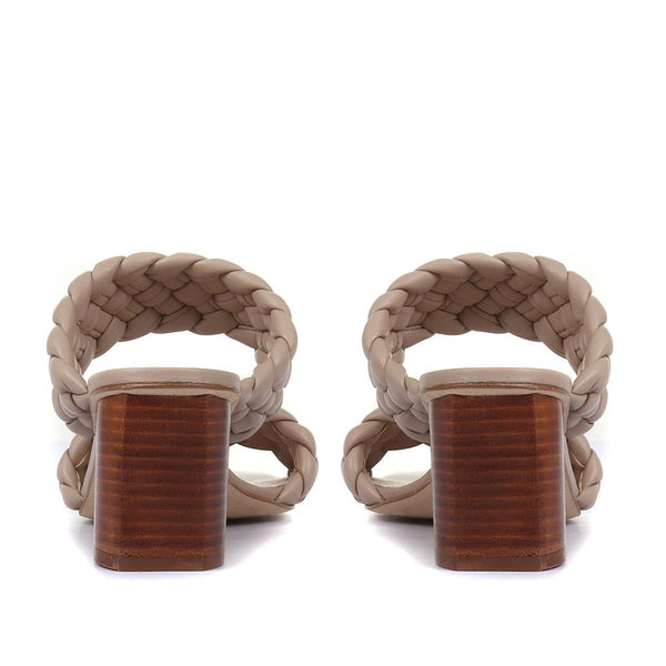 Jones Bootmaker Outlet Monte Carlo Block Heeled Mules - Taupe