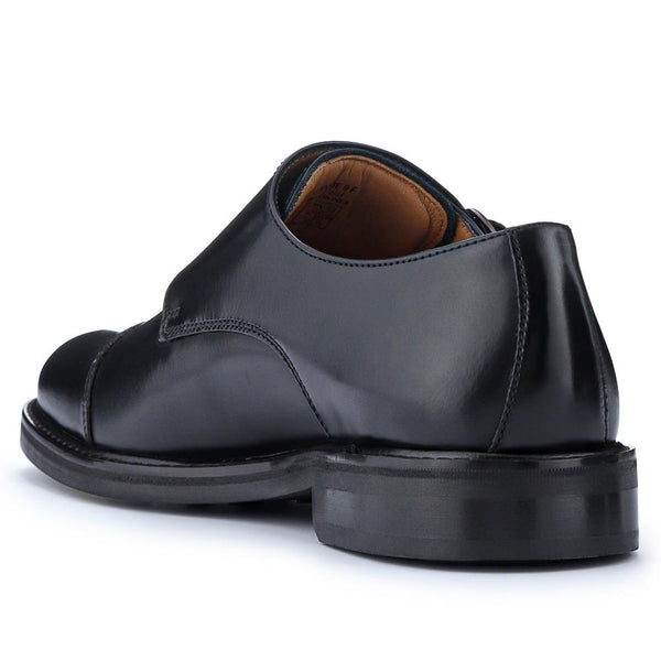 Jones Bootmaker Outlet Ollie Leather Monk Shoes - Black Polished