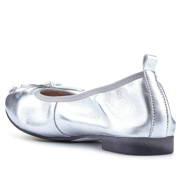 Jones Bootmaker Outlet Opaline Bow-Detailed Leather Pumps - Silver