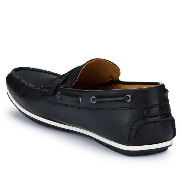 Jones Bootmaker Outlet Parks Casual Leather Moccasins - Black