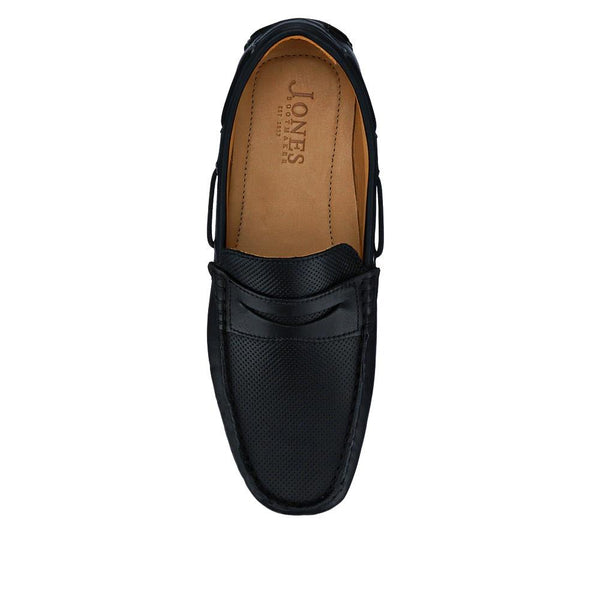 Jones Bootmaker Outlet Parks Casual Leather Moccasins - Black