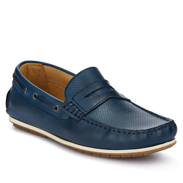 jones bootmaker Outlet Parks Casual Leather Moccasins - Navy