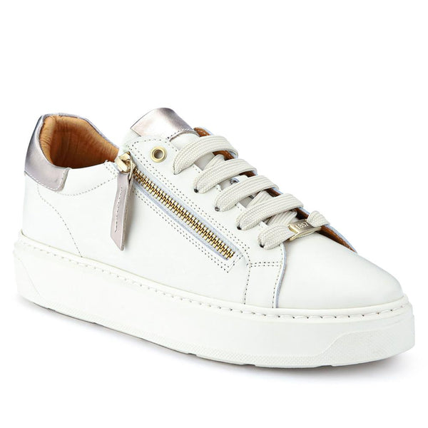 Jones Bootmaker Outlet Paulina Chunky Leather Trainers - Cream