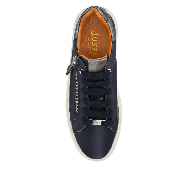 Jones Bootmaker Outlet Paulina Chunky Leather Trainers - Navy