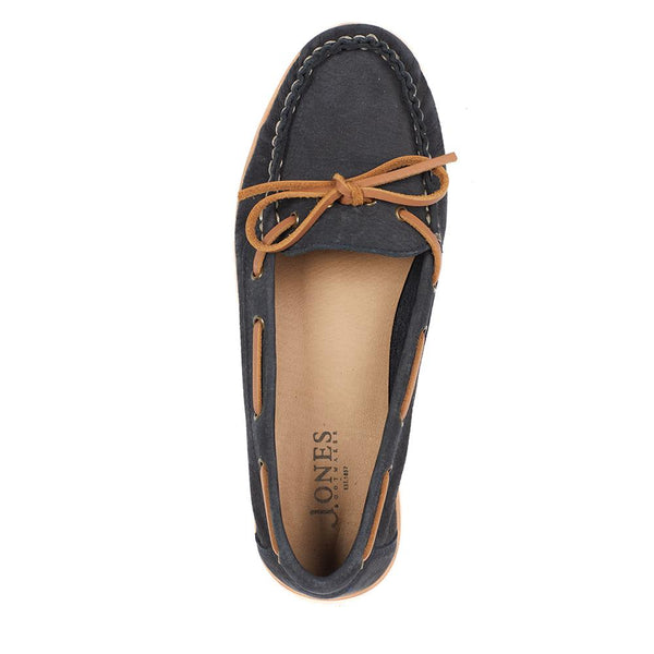 Jones Bootmaker Outlet Penella Hand-Stitched Leather Moccasins - Navy