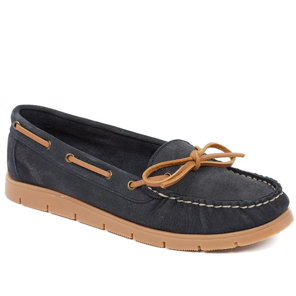 jones bootmaker Outlet Penella Hand-Stitched Leather Moccasins - Navy